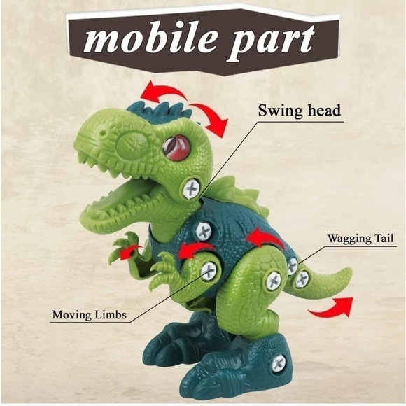 Brand New Dinosaur Figurine Assembling Toy Electric Screwdriver DIY Educational - Picture 7 of 8